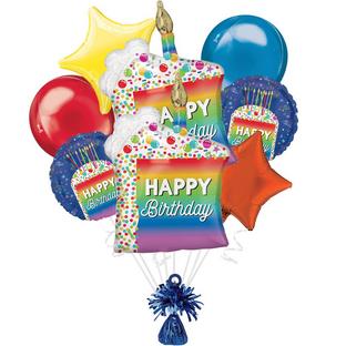Rainbow Slice Birthday Foil Balloon Bouquet